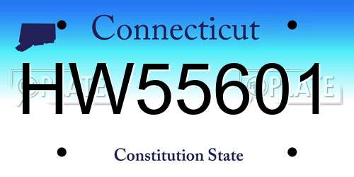 HW55601 Connecticut License Plate