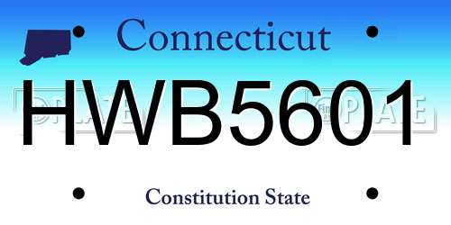 HWB5601 Connecticut License Plate