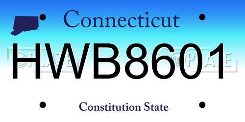 HWB8601 Connecticut License Plate