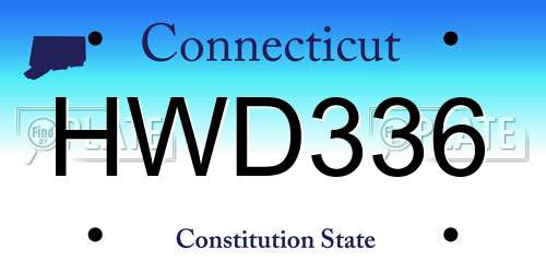 HWD336 Connecticut License Plate