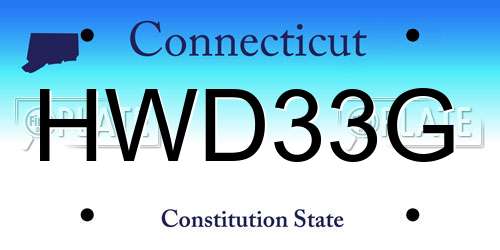 HWD33G Connecticut License Plate