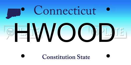HWOOD Connecticut License Plate