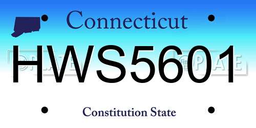 HWS5601 Connecticut License Plate