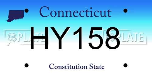 HY158 Connecticut License Plate