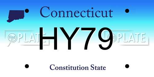 HY79 Connecticut License Plate