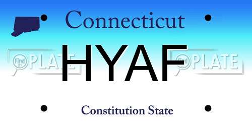 HYAF Connecticut License Plate