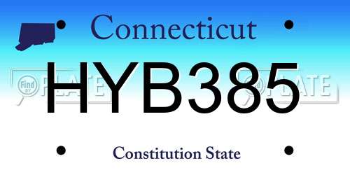 HYB385 Connecticut License Plate