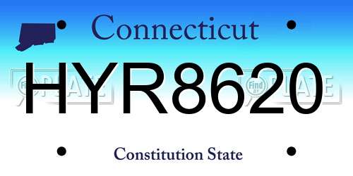 HYR8620 Connecticut License Plate