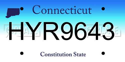HYR9643 Connecticut License Plate