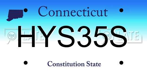 HYS35S Connecticut License Plate