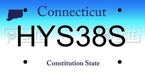 HYS38S Connecticut License Plate