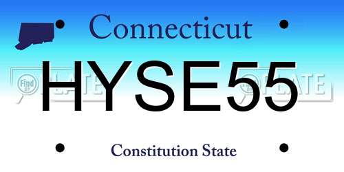HYSE55 Connecticut License Plate