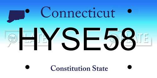 HYSE58 Connecticut License Plate