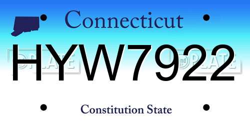 HYW7922 Connecticut License Plate