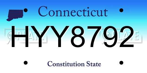 HYY8792 Connecticut License Plate