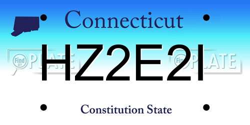 HZ2E2I Connecticut License Plate