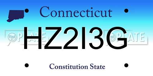 HZ2I3G Connecticut License Plate