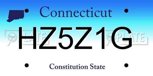 HZ5Z1G Connecticut License Plate