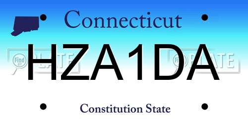 HZA1DA Connecticut License Plate