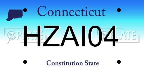 HZAI04 Connecticut License Plate