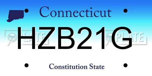 HZB21G Connecticut License Plate