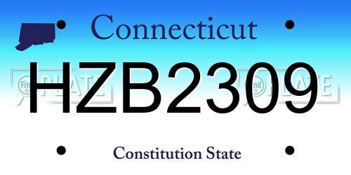 HZB2309 Connecticut License Plate
