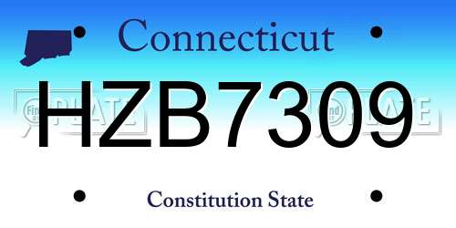 HZB7309 Connecticut License Plate