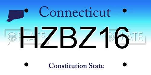HZBZ16 Connecticut License Plate