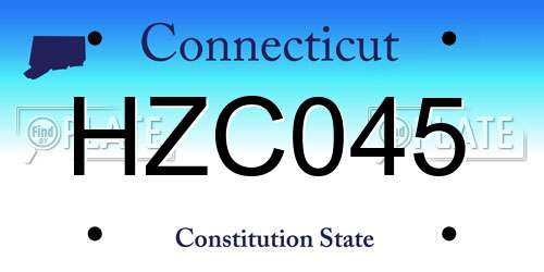 HZC045 Connecticut License Plate