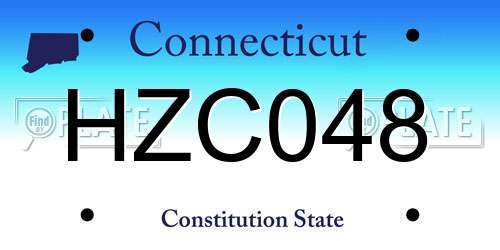 HZC048 Connecticut License Plate