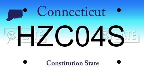 HZC04S Connecticut License Plate