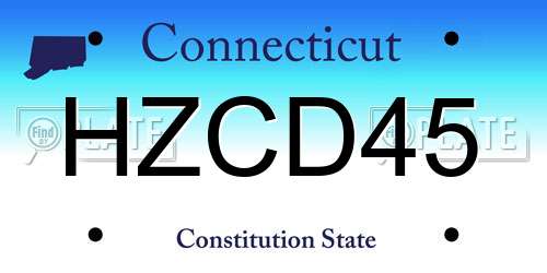 HZCD45 Connecticut License Plate