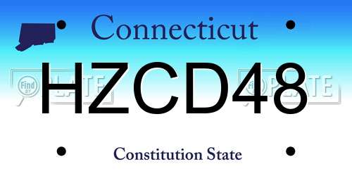 HZCD48 Connecticut License Plate