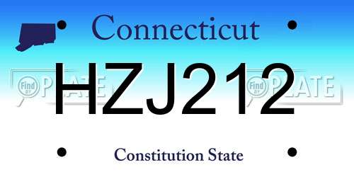 HZJ212 Connecticut License Plate