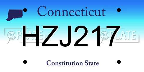 HZJ217 Connecticut License Plate