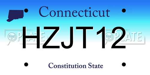 HZJT12 Connecticut License Plate