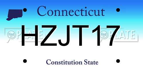 HZJT17 Connecticut License Plate