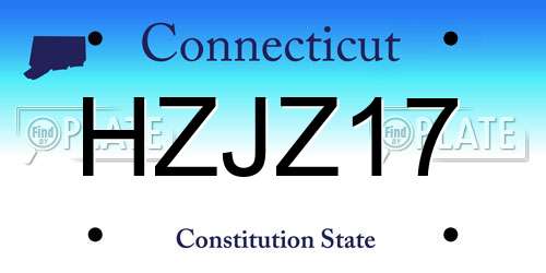 HZJZ17 Connecticut License Plate