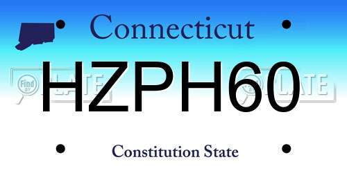 HZPH60 Connecticut License Plate