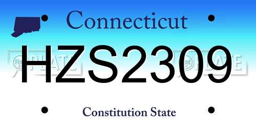 HZS2309 Connecticut License Plate