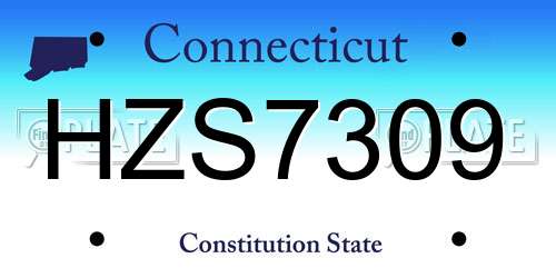 HZS7309 Connecticut License Plate