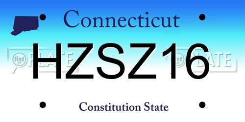 HZSZ16 Connecticut License Plate