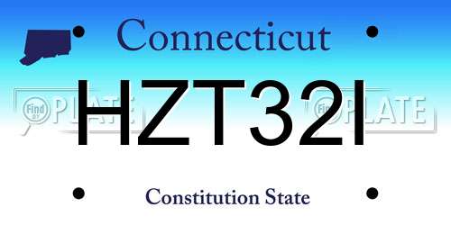 HZT32I Connecticut License Plate