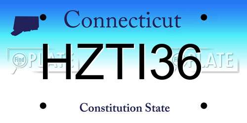 HZTI36 Connecticut License Plate