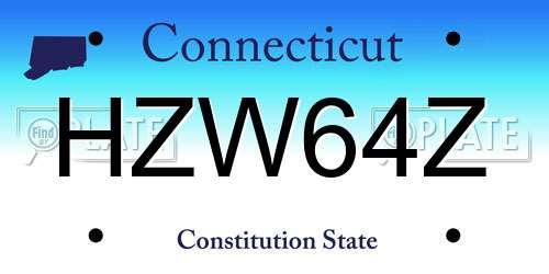 HZW64Z Connecticut License Plate