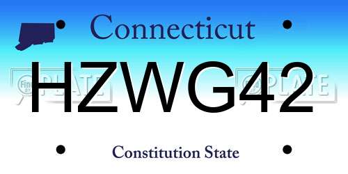HZWG42 Connecticut License Plate