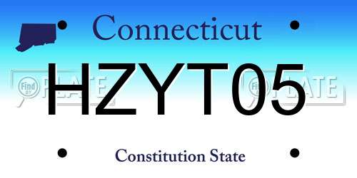 HZYT05 Connecticut License Plate