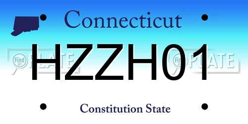 HZZH01 Connecticut License Plate