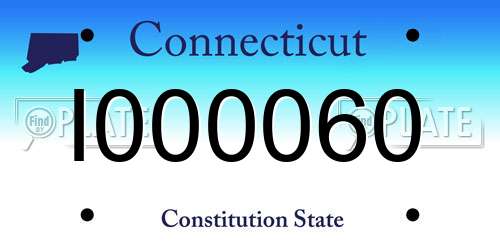 I000060 Connecticut License Plate