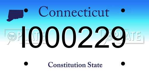 I000229 Connecticut License Plate